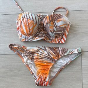 Victoria's Secret Orange Bikini Set Tropical Swimwear